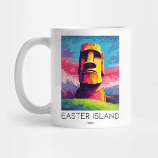 A Pop Art Travel Print of Easter Island - Chile Mug